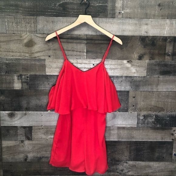 Haute Rogue Ruffle Cold Shoulder Romper - Picture 2 of 10